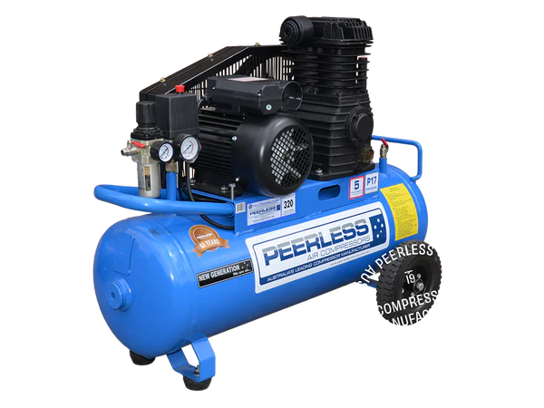 Peerless P17 Single Phase Air Compressor Belt Drive 15Amp 3.5HP 320LPM 55L TANK
