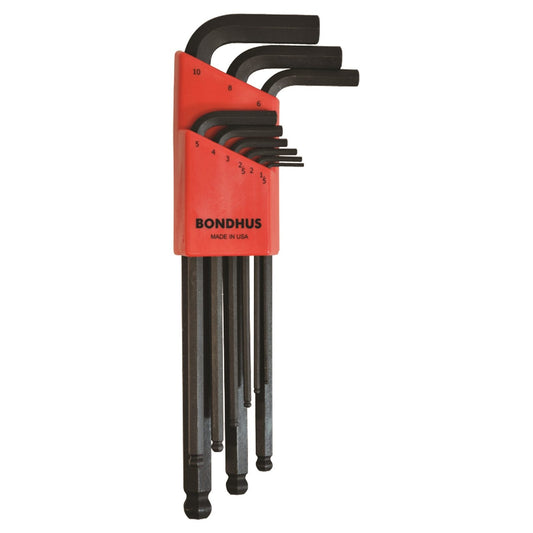 Bondhus 10999 L-Wrench Ball End Hex Key Set Metric 9 Piece – Made in USA