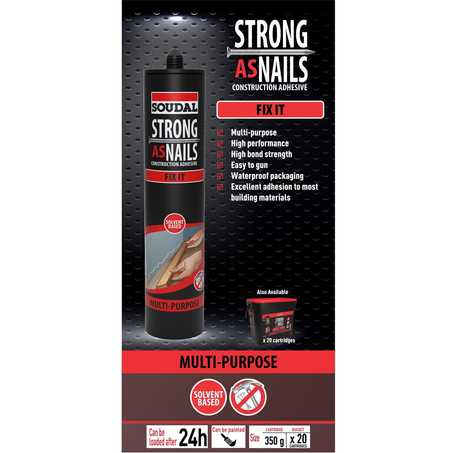 Soudal Strong As Nails FIX IT Solvent Based Liquid Adhesive 350g 144898