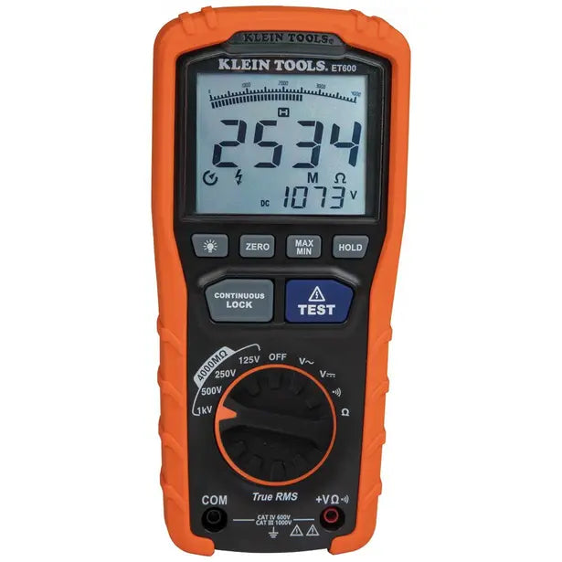 KLEIN 1000V INSULATION RESISTANCE TESTER CATIII AET600