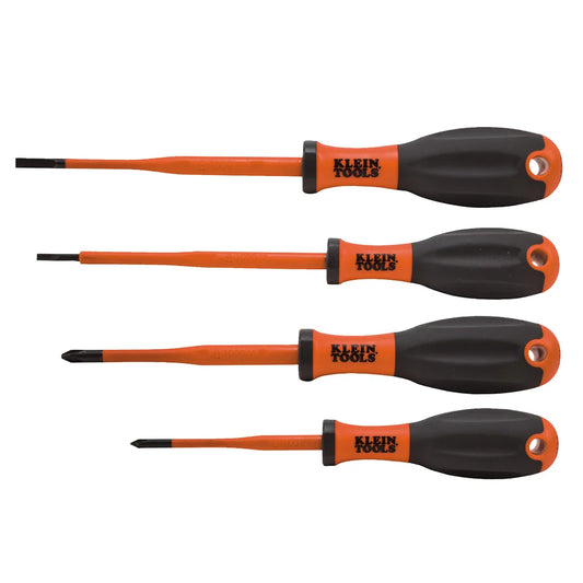 KLEIN 4 Piece VDE 1000V Insulated Electrician’s Ergonomic-Grip Insulated Screwdriver Set A-32690INS