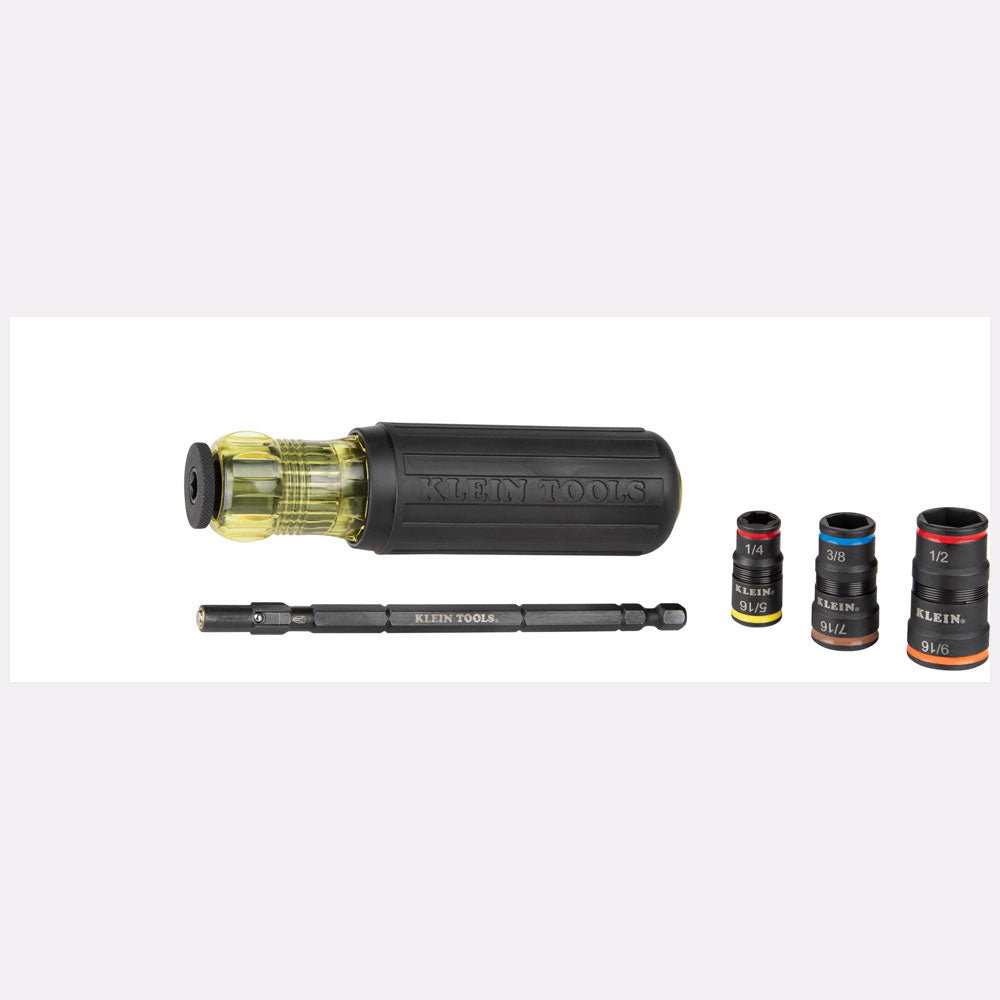 KLEIN Tools A-32910 7-in-1 Impact Rated Flip Socket Set with Handle