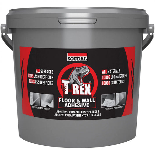 Soudal 134899 T-Rex Power Floor & Wall Adhesive 4kg Bucket SMX Polymer White