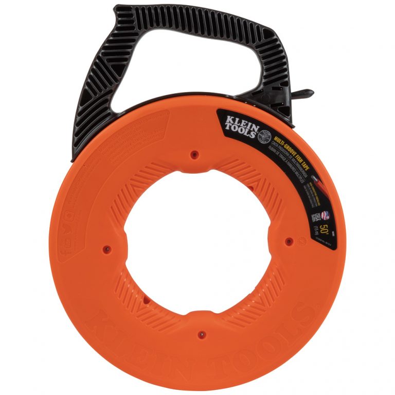 KLEIN Tools A-56382 Non Conductive Multi-Groove Fibreglass Fish Tape with Nylon Tip, 15m