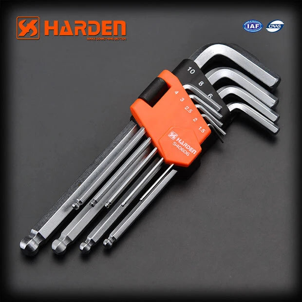 HARDEN KEY WRENCH SET - BALL LONG (9 PCS)