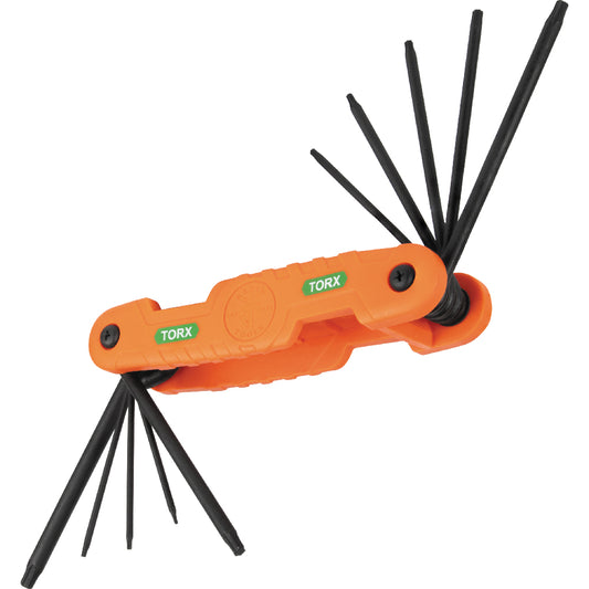 KLEIN 10 KEY PRO FOLDING HEX KEY SET - TORX A-70550T