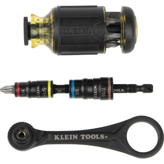 Klein 3-Piece Flip Socket/Mini Ratchet and Multi-Bit Driver Set A-85515HD