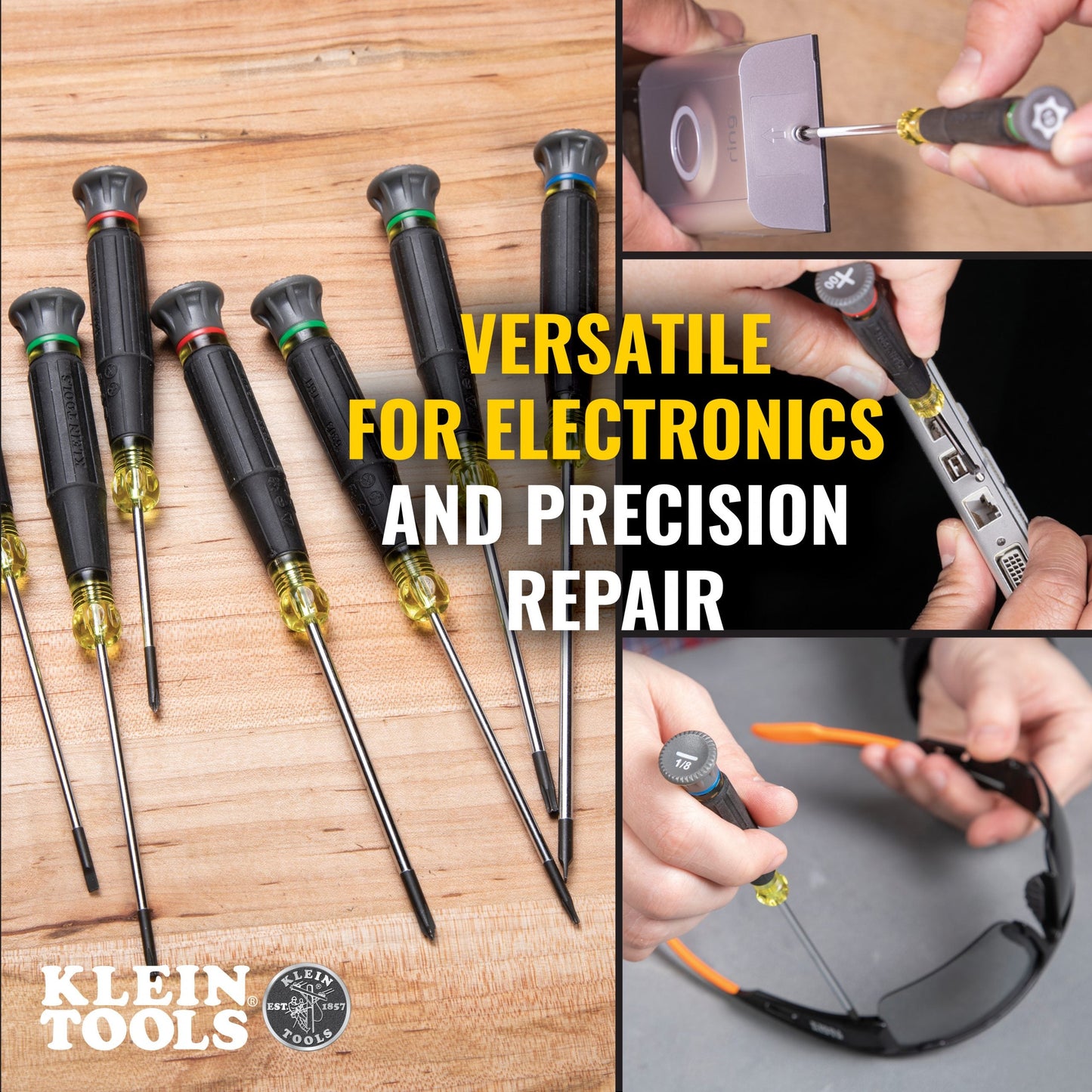 KLEIN Tools A-85617 Precision Screwdriver Set, Slotted, Phillips, and TORX® 8 Piece