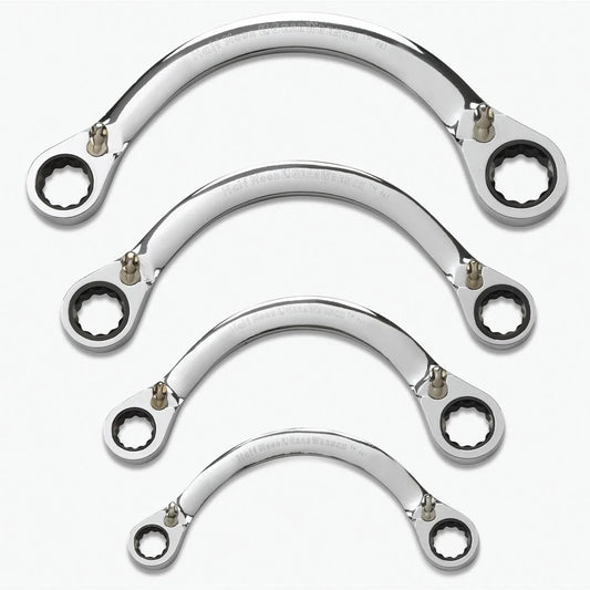 GEARWRENCH 9840D 4 Piece Half Moon Reversible Double Box Ratcheting Spanner Wrench Set SAE