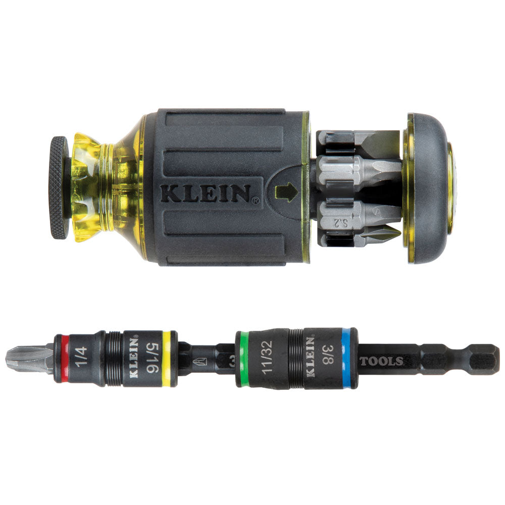 KLEIN 12IN1 IMPACT RTD STUBBY DRVR W/FLIP SCKT A-32308HD