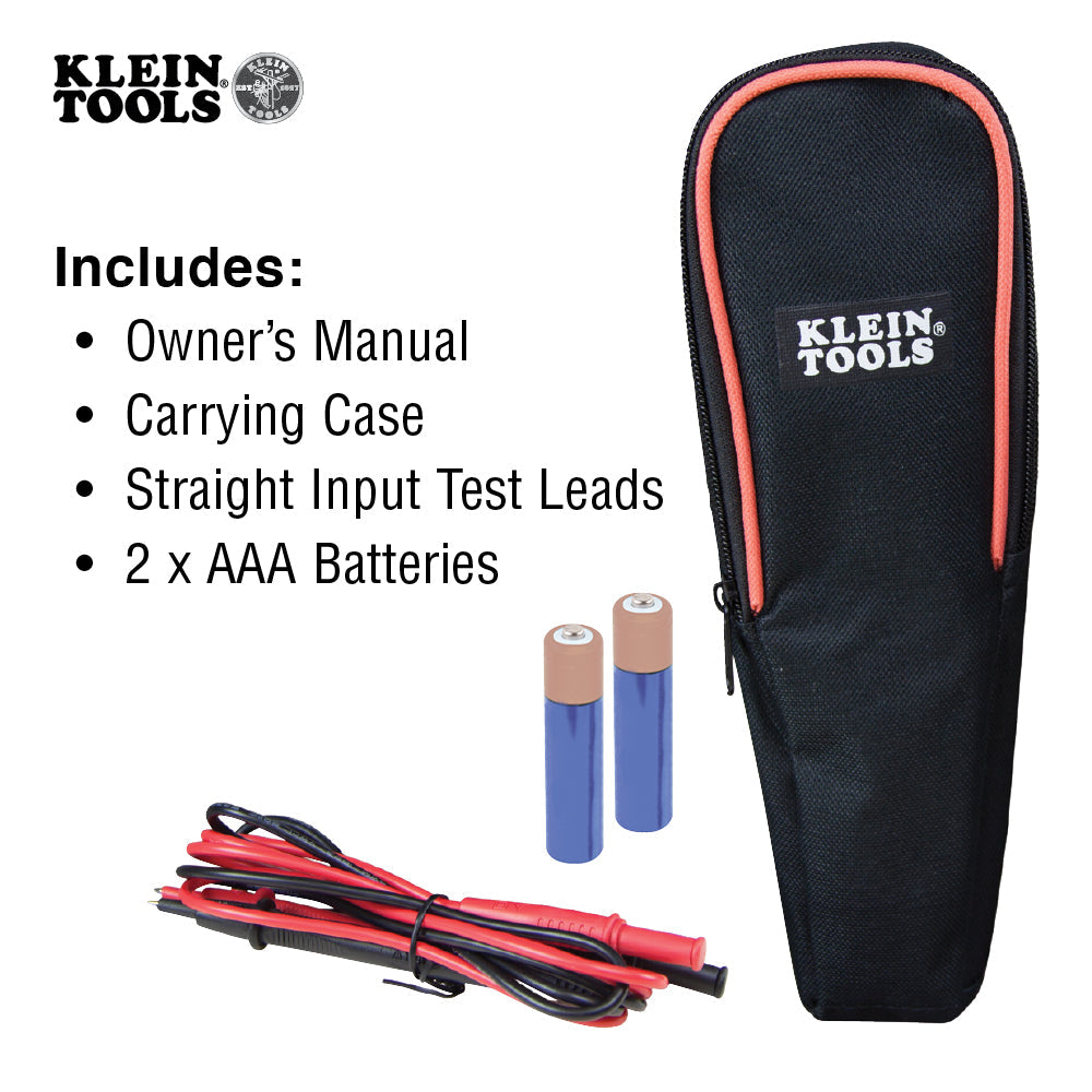 KLEIN Tools A-CL360 Electrical Tester Open-Jaw Fork Meter AC Auto-Ranging 200 Amp