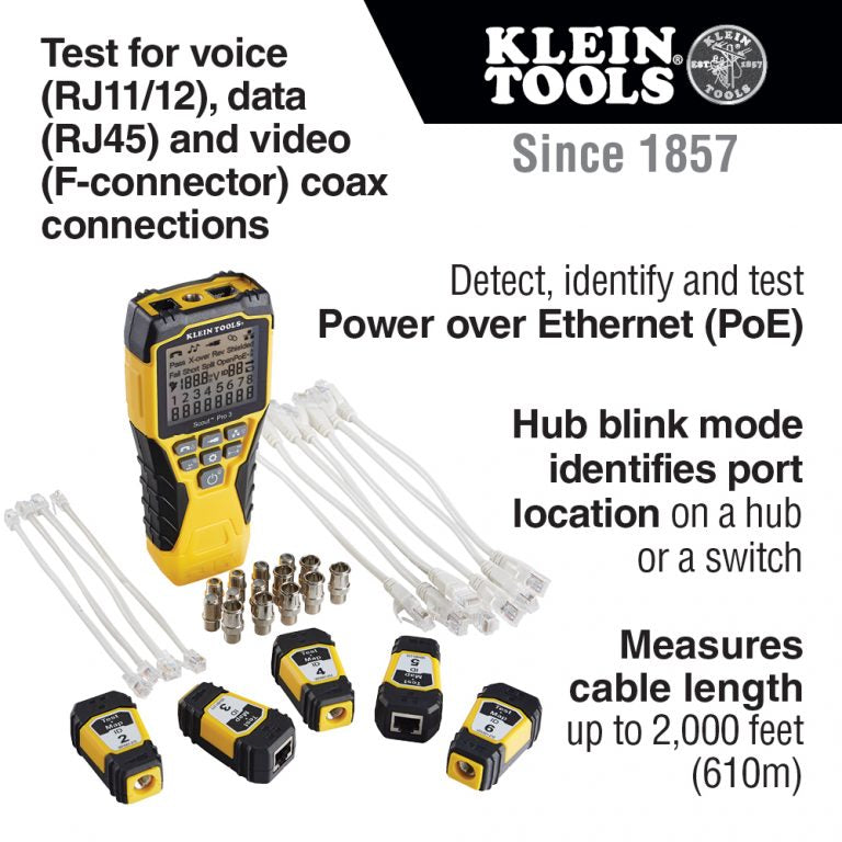 KLEIN Tools A-VDV501-853 Scout™ Pro 3 Tester with Test + Map™ Remote Kit