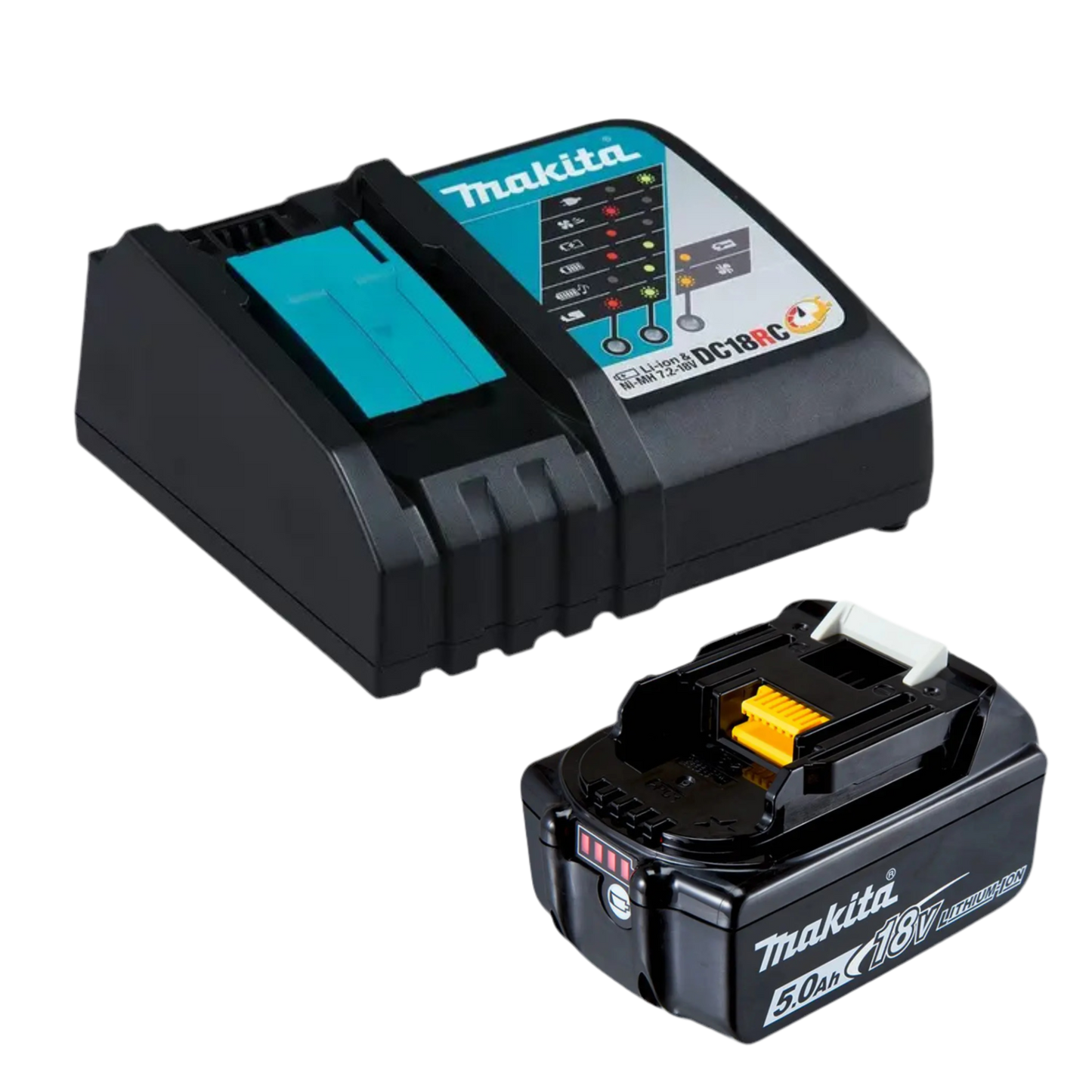 Makita 18V 5.0Ah Lithium-Ion Battery & Charger Starter Pack – DC18RC-5.0AH
