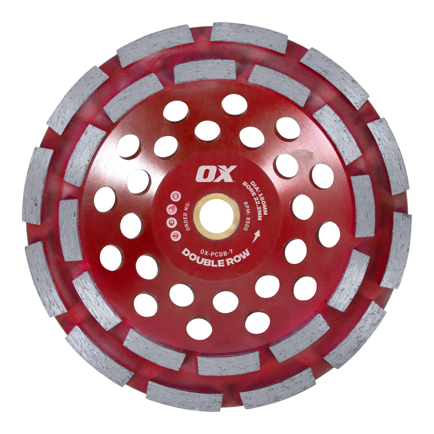 OX Tools - Pro 7" 180MM Double Row Cup Wheel - 22.2mm bore | OX-PCDB-7