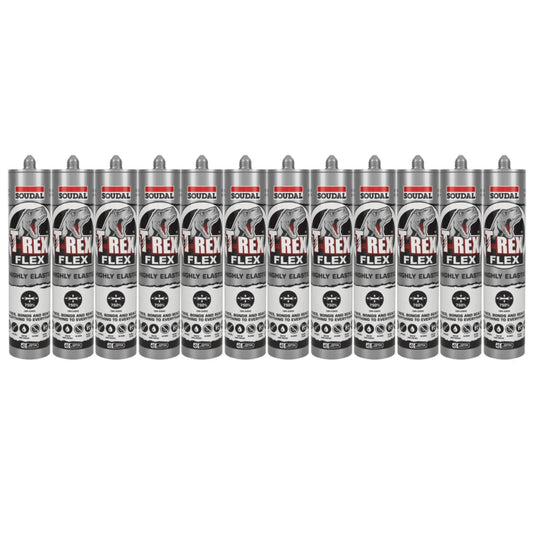 Soudal T-Rex Power Flex (290ml) STEEL GREY 137415  - BOX OF 12