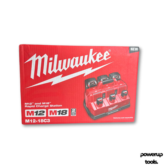 Milwaukee 12V/18V 3-Bay Simultaneous Battery Charger M12-18C3