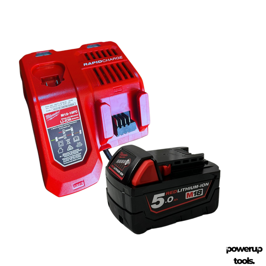 Milwaukee 18V 5.0Ah Lithium-Ion Battery & Charger Starter Pack – M18SP-501B