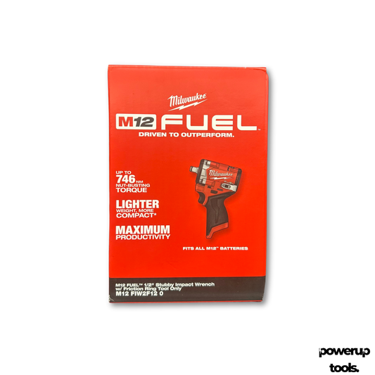 Milwaukee 12V Brushless 1/2" Stubby Impact Wrench with Friction Ring – Skin Only M12FIW2F120