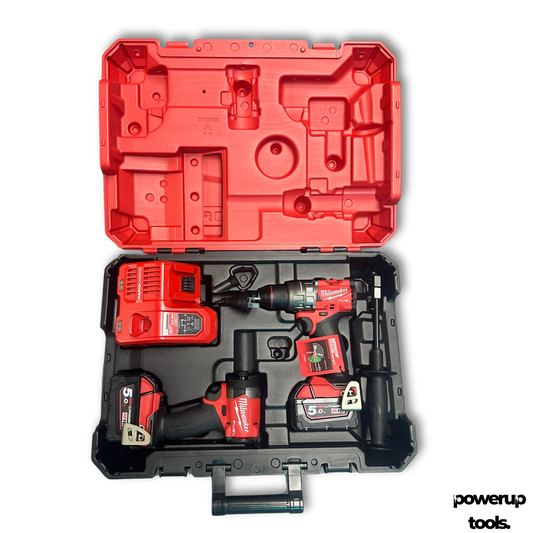 Milwaukee 18V 5.0Ah Li-ion Brushless 2 Piece Combo Kit – M18FPP2AA3502PUTEX