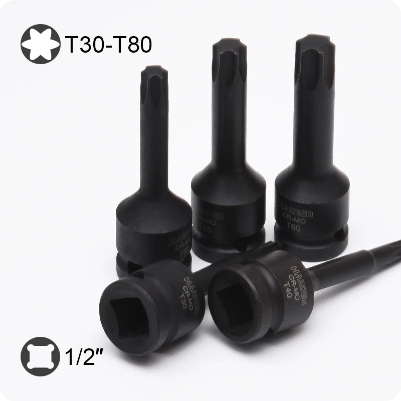 HARDEN SOCKET IMPACT TORX BIT SET 1/2" (8 PCS)