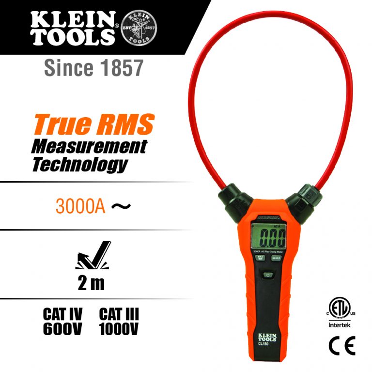 KLEIN Tools A-CL150 Clamp Meter, Digital AC Electrical Tester with 45.7cm Flexible Clamp