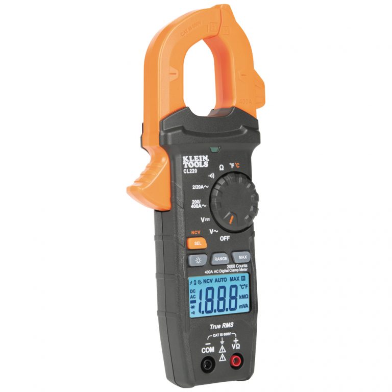 KLEIN Tools A-CL220 Digital Clamp Meter, AC Auto-Ranging 400 Amp with Temp
