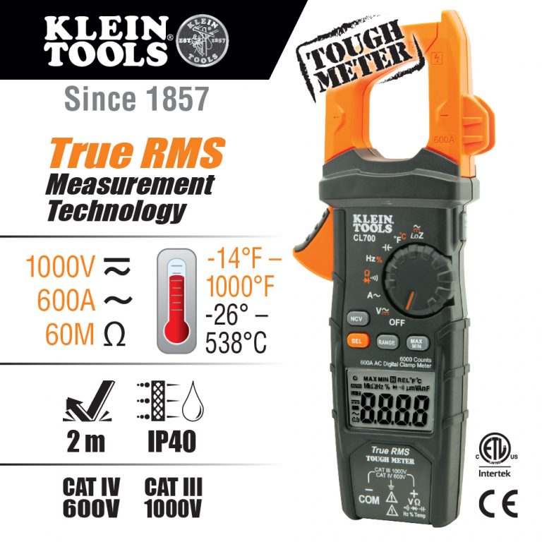 KLEIN Tools A-CL700 Digital Clamp Meter, AC Auto-Ranging TRMS, Low Impedance (LoZ) Mode