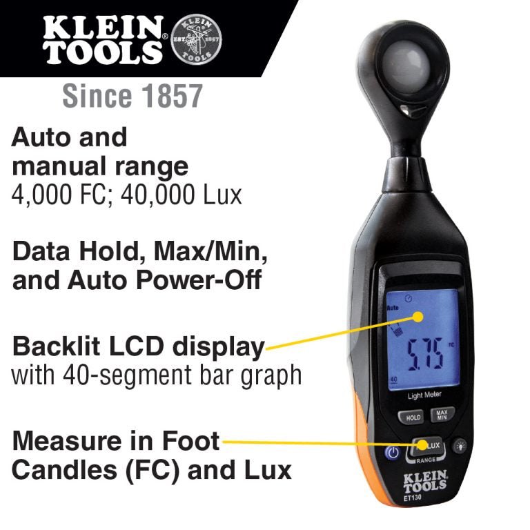 KLEIN Tools A-ET130 Digital Light Meter