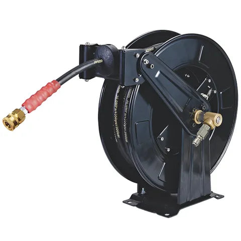 ITM PRESSURE WASHER HOSE REEL RETRACTABLE WITH 19M X 3/8" STEEL BRAIDED HOSE TM541-031