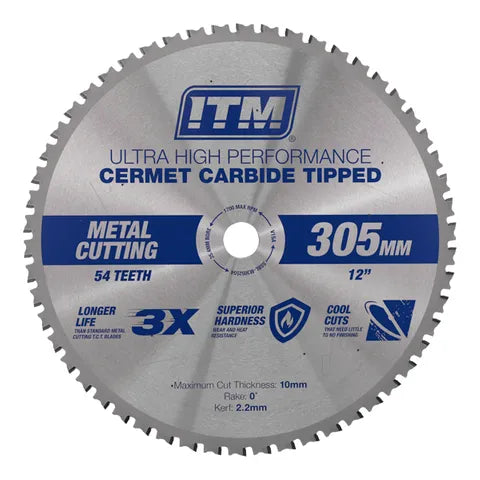 ITM 305MM METAL CUTTING BLADE, CERMET CARBIDE TIPPED, 54 TEETH