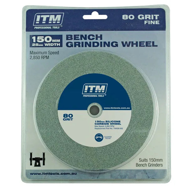 ITM GRINDING WHEEL, SILICONE CARBIDE, 150 X 25MM, 80 GRIT FINE