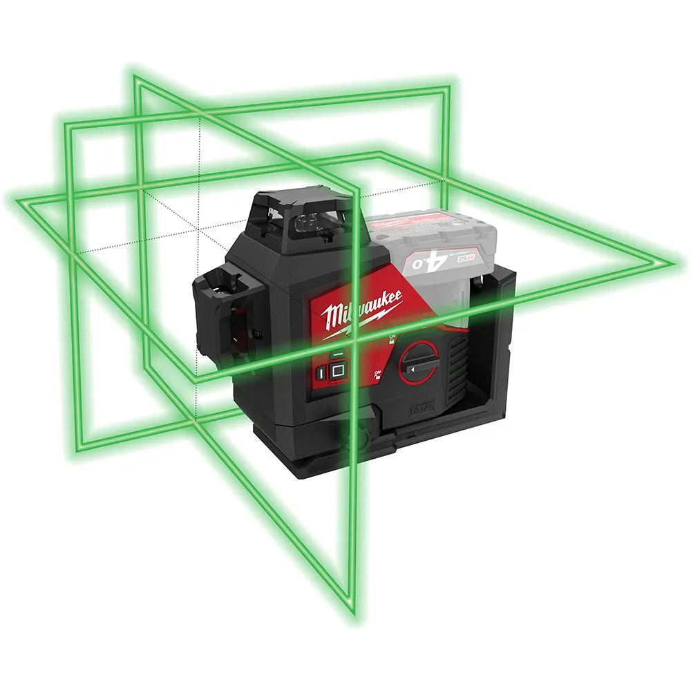 MILWAUKEE 12V 3 Plane Multiline Laser Level - Green Beam M123PLA-0C
