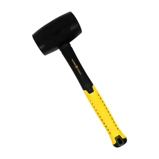 MUMME 24oz/680G FIBERGLASS HANDLE RUBBER MALLET BLACK - RUBBER GRIP 5RMFG24B
