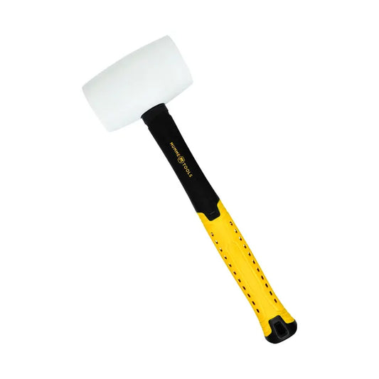 MUMME 24oz/680g Fiberglass Handle Rubber Mallet White - Rubber Grip 5RMFG24W