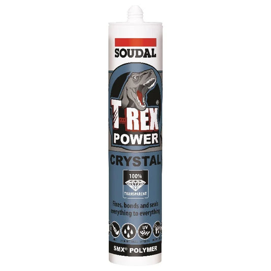 Soudal T-Rex Grab 290ml SMX® Polymer Sealant Adhesive Clear Crystal 121969