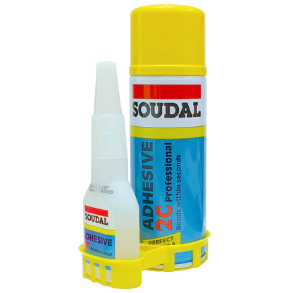 Soudal 135624 2C Professional Mitre Super Adhesive Glue Kit, 100g Adhesive & 400ml Activator