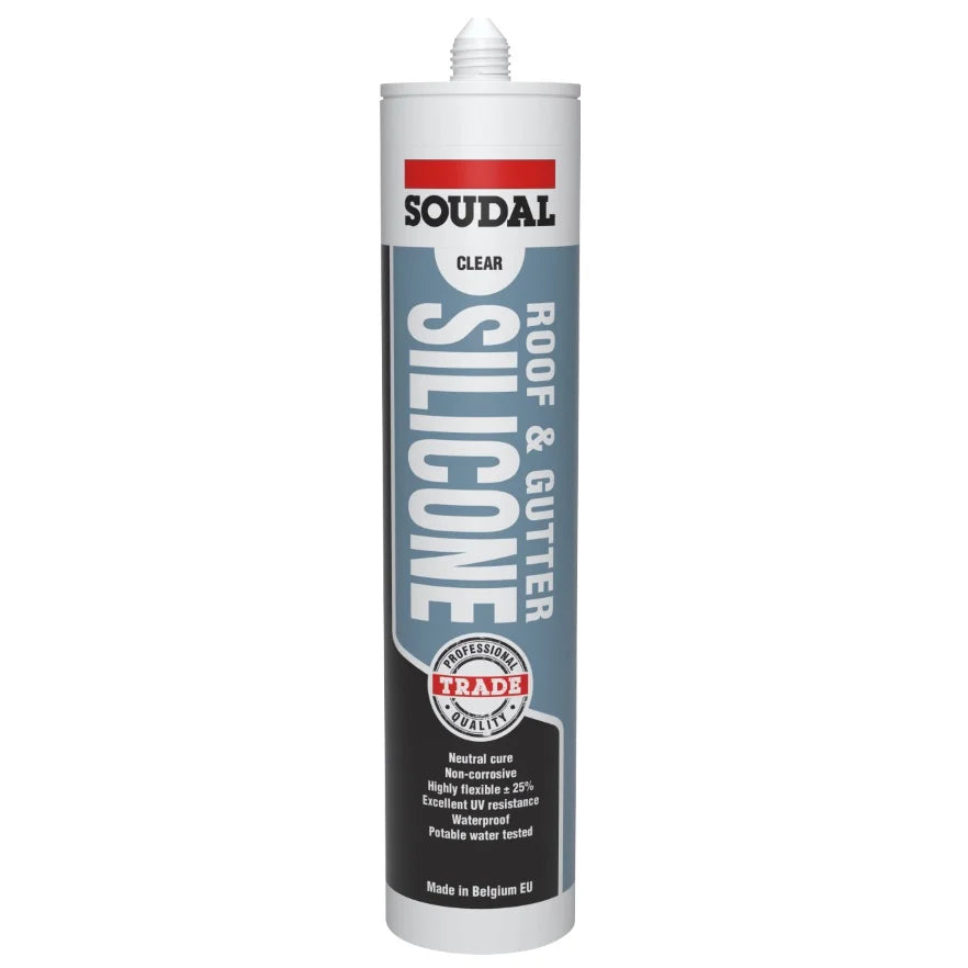 Soudal 127779 Trade Professional Roof & Gutter Silicone Clear 300ml