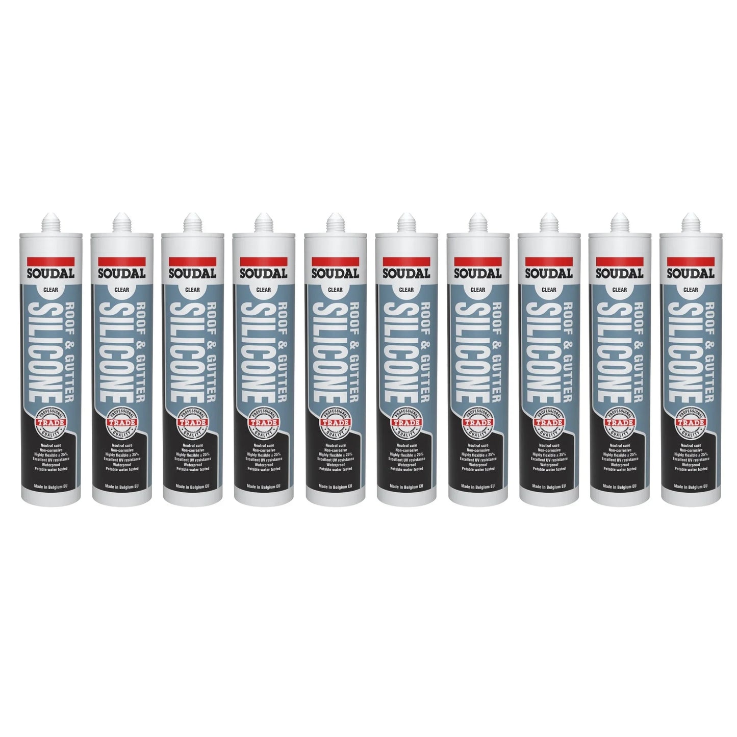 Soudal 127779 Trade Professional Roof & Gutter Silicone Clear 300ml Box of 12