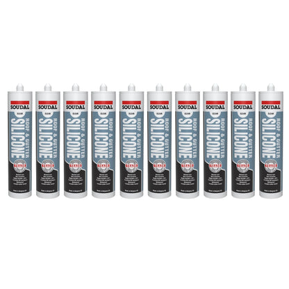 Soudal 127779 Trade Professional Roof & Gutter Silicone Clear 300ml Box of 12