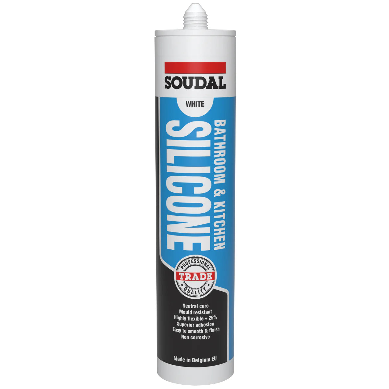 Soudal 127783 Trade Quality Professional Bathroom & Kitchen Silicone White 300ml BOX OF 12