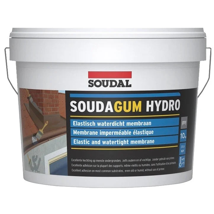 Soudal 139640 SOUDAGUM HYDRO Waterproofing Membrane Coating Solvent-Free Grey 10kg