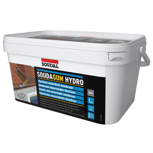 Soudal 134553 SOUDAGUM HYDRO Waterproofing Membrane Coating Solvent-Free Grey 1kg Repair Kit