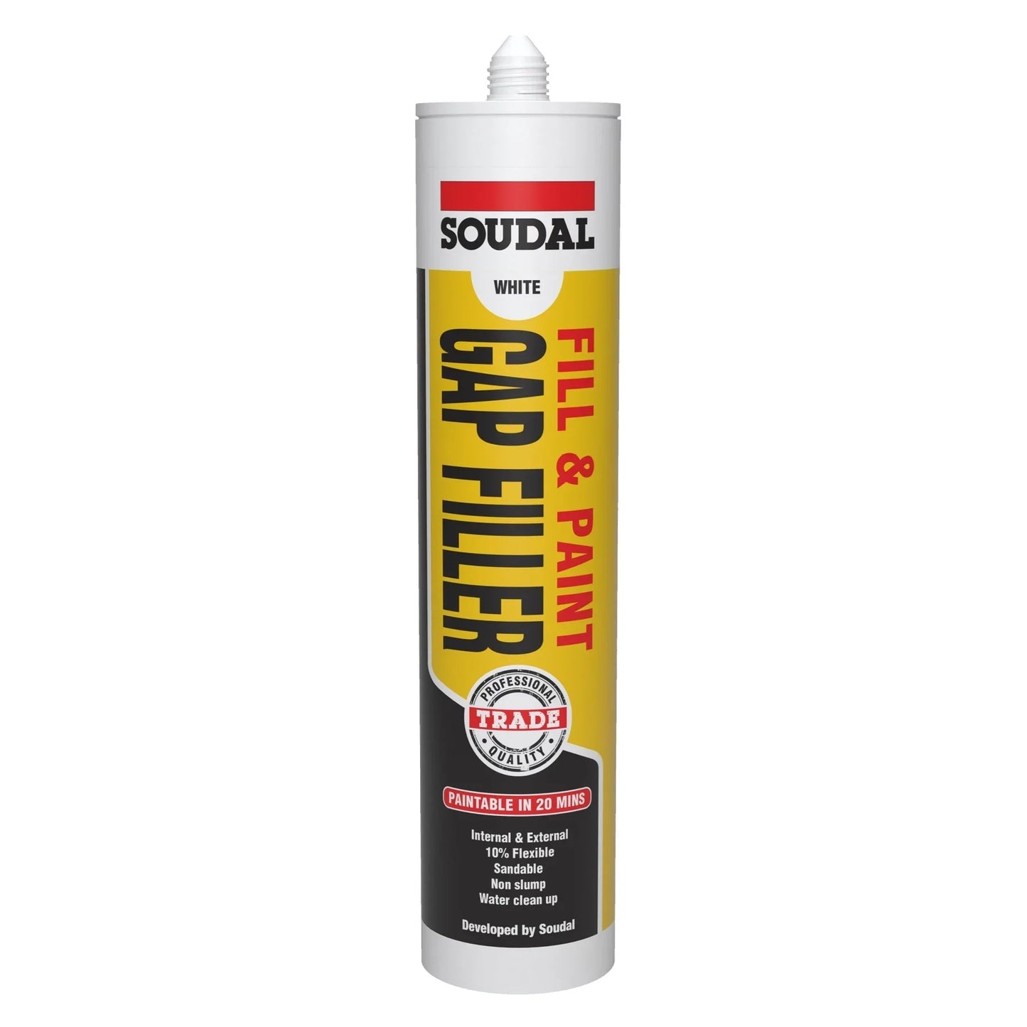 Soudal 122394 Fill & Paint Gap Filler White 300ml