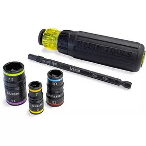 KLEIN FLIP SOCKETS 6 IN 1 IMPACT RATED WITH RATCHET HANDLE A-32930RMAU