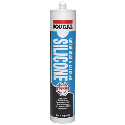 Soudal 154228 Trade Professional Bathroom & Kitchen Silicone Grey 300ml - BOX OF 12