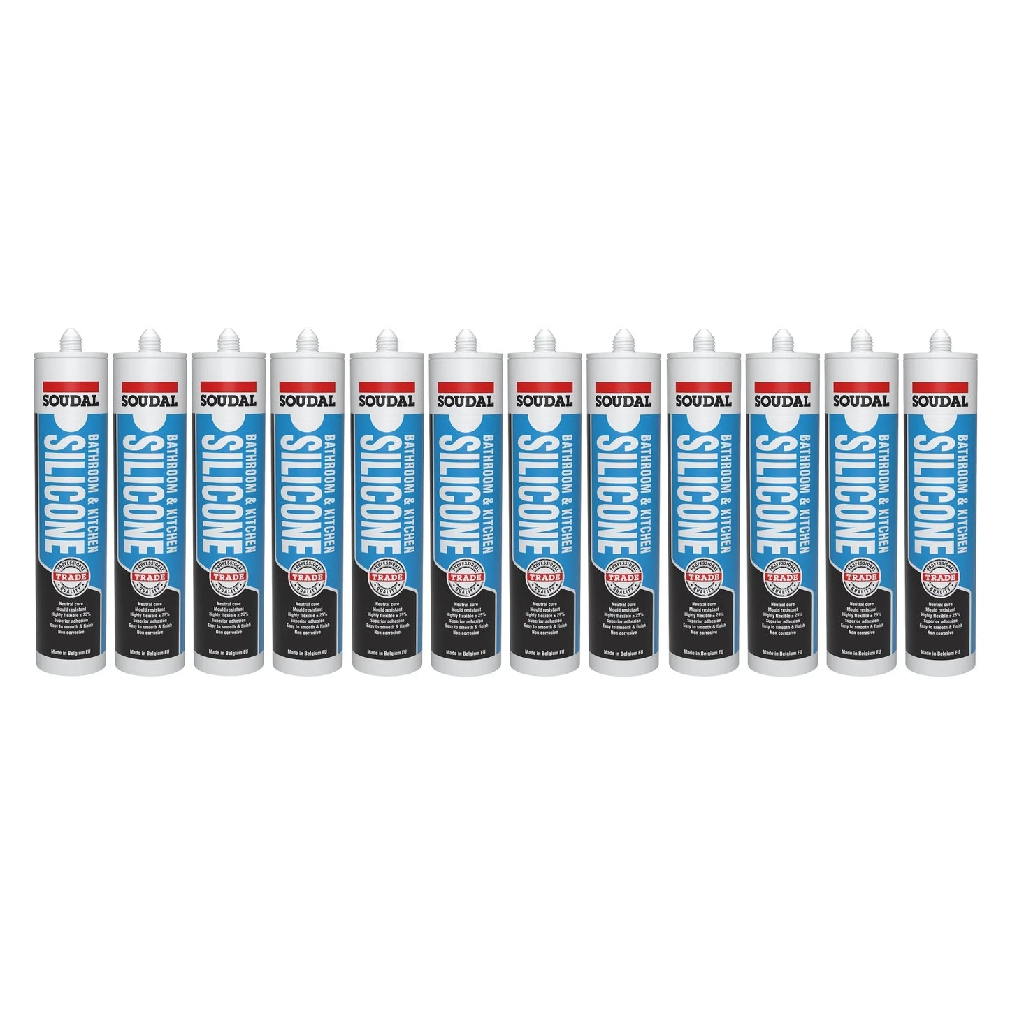 Soudal 154228 Trade Professional Bathroom & Kitchen Silicone Grey 300ml - BOX OF 12