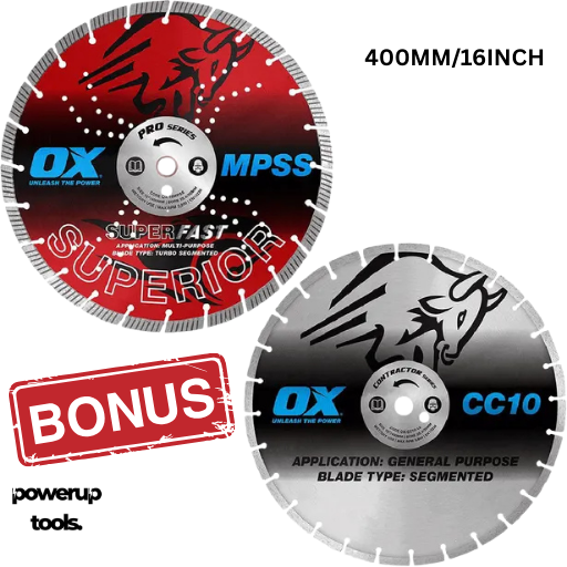 OX 400Mm (16") Segmented Diamond Blade For Concrete Cutting - 2 Piece OX-KSUPERIORPK04