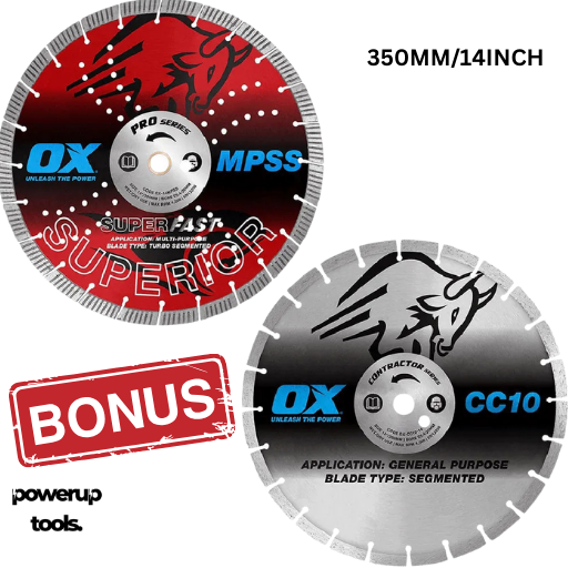 OX 350Mm (14") Segmented Diamond Blade For Concrete Cutting - 2 Piece OX-KSUPERIORPK03