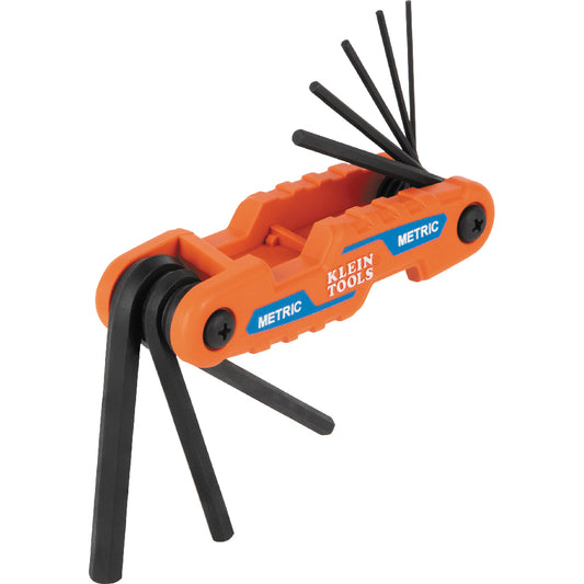 KLEIN 8 KEY COMPACT FOLDING HEX KEY SET - MET A-70540M