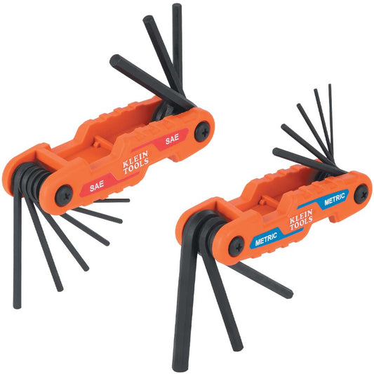KLEIN COMPACT FOLDING HEX KEY SET - SAE/METRIC A-70542
